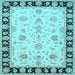 Square Machine Washable Persian Light Blue Traditional Rug, wshtr1981lblu