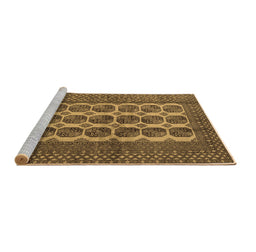 Sideview of Machine Washable Southwestern Brown Country Rug, wshtr1982brn
