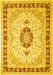 Machine Washable Persian Yellow Traditional Rug, wshtr1983yw