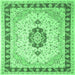 Square Machine Washable Persian Emerald Green Traditional Area Rugs, wshtr1983emgrn