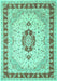 Machine Washable Persian Turquoise Traditional Area Rugs, wshtr1983turq