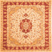 Serging Thickness of Persian Orange Traditional Rug, tr1983org