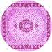 Round Persian Purple Traditional Rug, tr1983pur