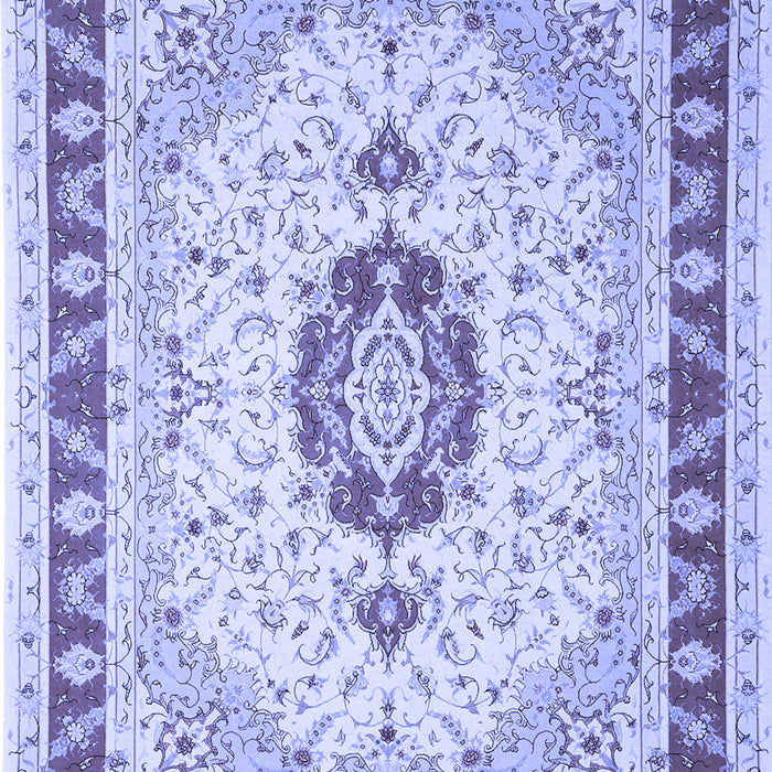 Machine Washable Persian Blue Traditional Rug, wshtr1983blu