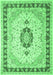 Machine Washable Persian Emerald Green Traditional Area Rugs, wshtr1983emgrn