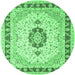 Round Persian Emerald Green Traditional Rug, tr1983emgrn