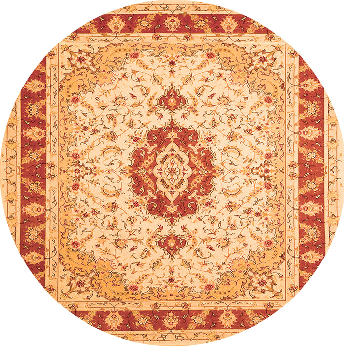 Square Persian Orange Traditional Rug, tr1983org