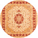 Square Persian Orange Traditional Rug, tr1983org