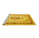 Sideview of Machine Washable Persian Yellow Traditional Rug, wshtr1983yw