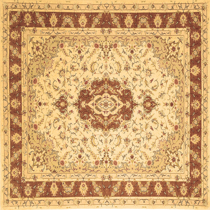 Square Machine Washable Persian Brown Traditional Rug, wshtr1983brn