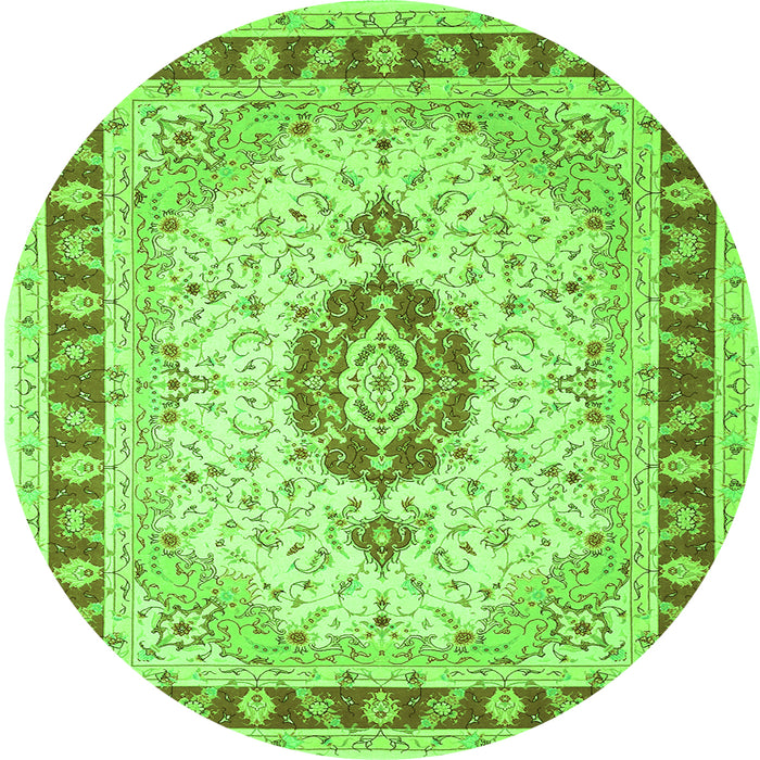 Square Persian Green Traditional Rug, tr1983grn