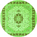 Square Persian Green Traditional Rug, tr1983grn