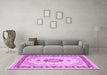 Machine Washable Persian Purple Traditional Area Rugs in a Living Room, wshtr1983pur