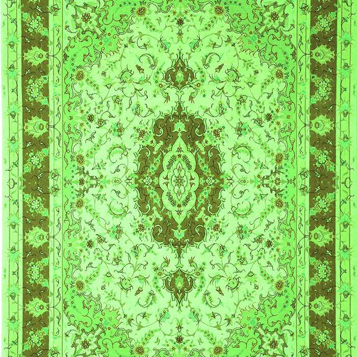 Serging Thickness of Machine Washable Persian Green Traditional Area Rugs, wshtr1983grn