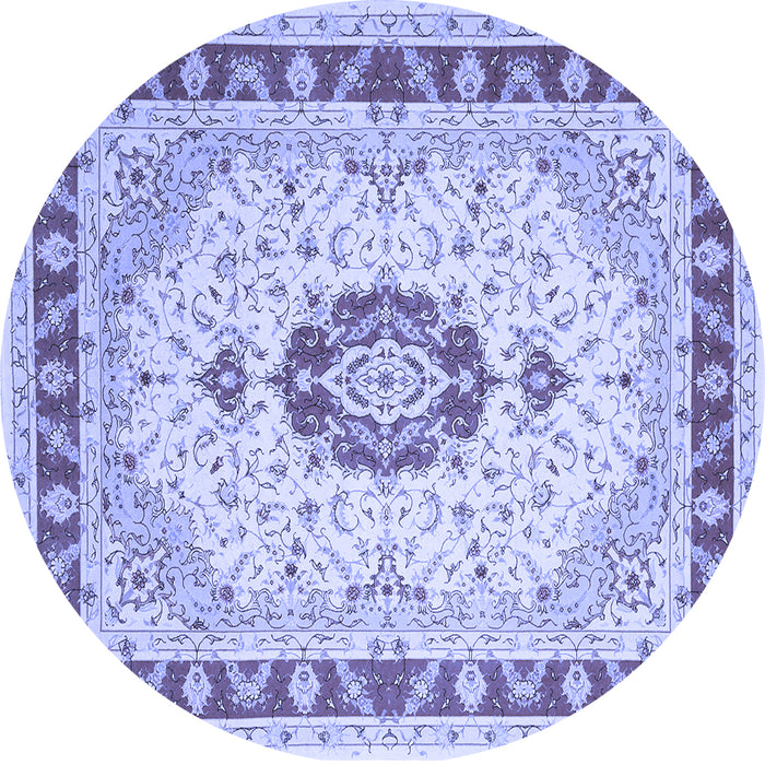 Round Persian Blue Traditional Rug, tr1983blu