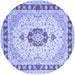 Round Persian Blue Traditional Rug, tr1983blu