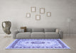 Machine Washable Persian Blue Traditional Rug in a Living Room, wshtr1983blu