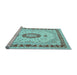 Sideview of Machine Washable Persian Light Blue Traditional Rug, wshtr1983lblu