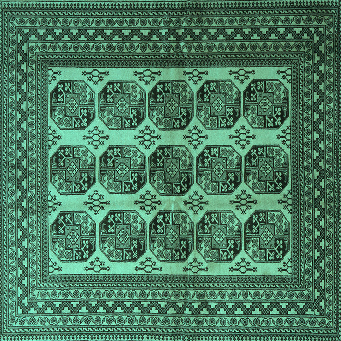 Square Southwestern Turquoise Country Rug, tr1984turq