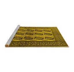 Sideview of Machine Washable Southwestern Yellow Country Rug, wshtr1984yw