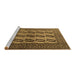 Sideview of Machine Washable Southwestern Brown Country Rug, wshtr1984brn