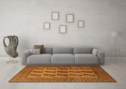 Machine Washable Southwestern Orange Country Area Rugs in a Living Room, wshtr1984org