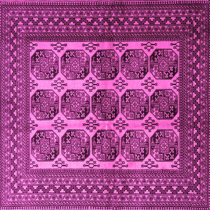 Square Machine Washable Southwestern Pink Country Rug, wshtr1984pnk