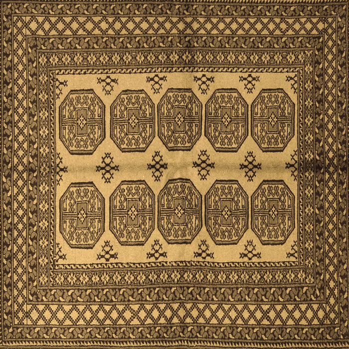 Square Machine Washable Southwestern Brown Country Rug, wshtr1985brn