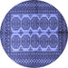 Round Southwestern Blue Country Rug, tr1985blu