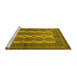 Sideview of Machine Washable Southwestern Yellow Country Rug, wshtr1985yw