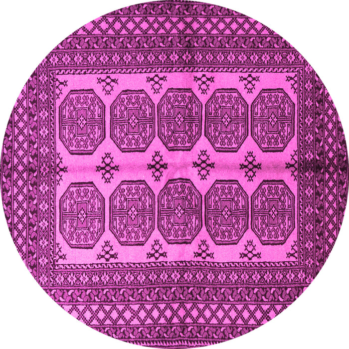Round Machine Washable Southwestern Pink Country Rug, wshtr1985pnk