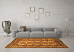 Machine Washable Southwestern Orange Country Area Rugs in a Living Room, wshtr1985org