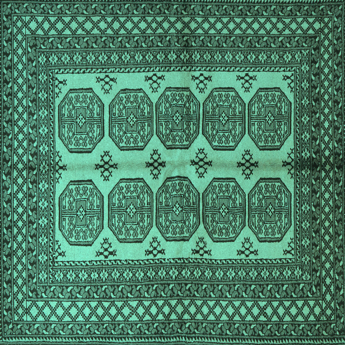 Square Machine Washable Southwestern Turquoise Country Area Rugs, wshtr1985turq