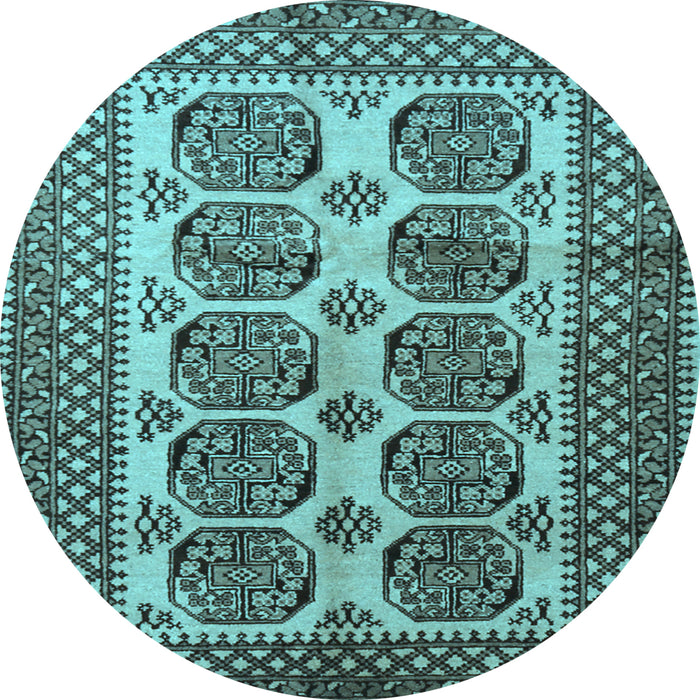 Round Southwestern Light Blue Country Rug, tr1986lblu