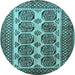 Round Southwestern Light Blue Country Rug, tr1986lblu