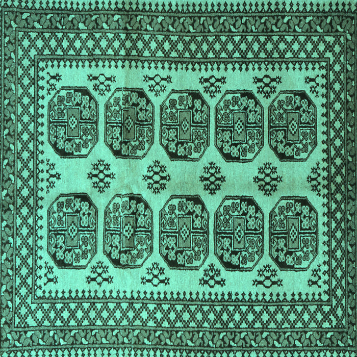 Square Machine Washable Southwestern Turquoise Country Area Rugs, wshtr1986turq