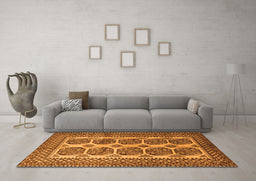 Machine Washable Southwestern Orange Country Area Rugs in a Living Room, wshtr1986org