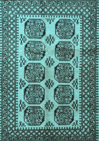 Southwestern Light Blue Country Rug, tr1986lblu