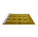 Sideview of Machine Washable Southwestern Yellow Country Rug, wshtr1986yw