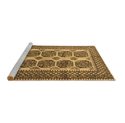 Sideview of Machine Washable Southwestern Brown Country Rug, wshtr1986brn