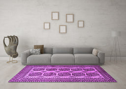 Machine Washable Southwestern Purple Country Area Rugs in a Living Room, wshtr1986pur