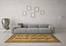 Machine Washable Southwestern Brown Country Rug in a Living Room,, wshtr1986brn
