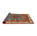 Sideview of Traditional Fire Brick Red Geometric Rug, tr1987