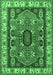 Machine Washable Geometric Emerald Green Traditional Area Rugs, wshtr1987emgrn