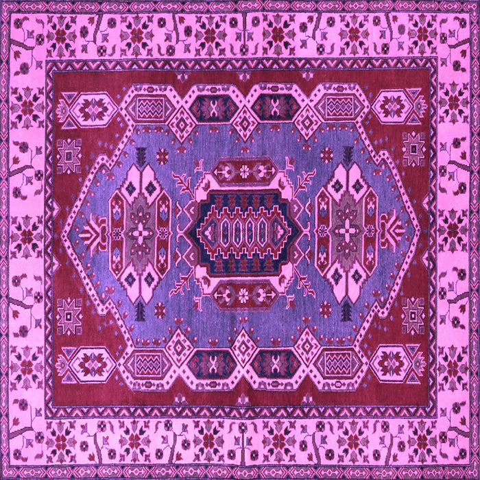 Square Machine Washable Geometric Purple Traditional Area Rugs, wshtr1987pur