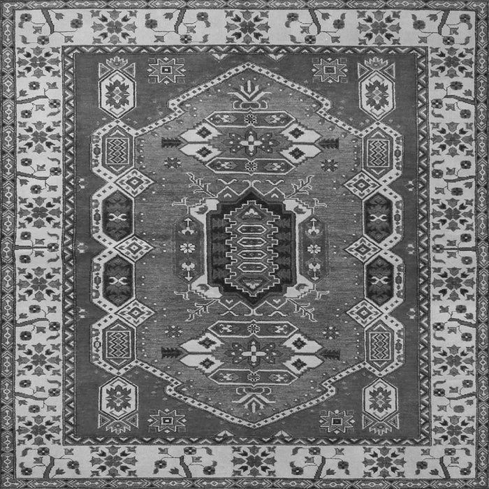 Serging Thickness of Geometric Gray Traditional Rug, tr1987gry