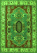 Serging Thickness of Machine Washable Geometric Green Traditional Area Rugs, wshtr1987grn