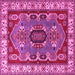 Square Machine Washable Geometric Pink Traditional Rug, wshtr1987pnk