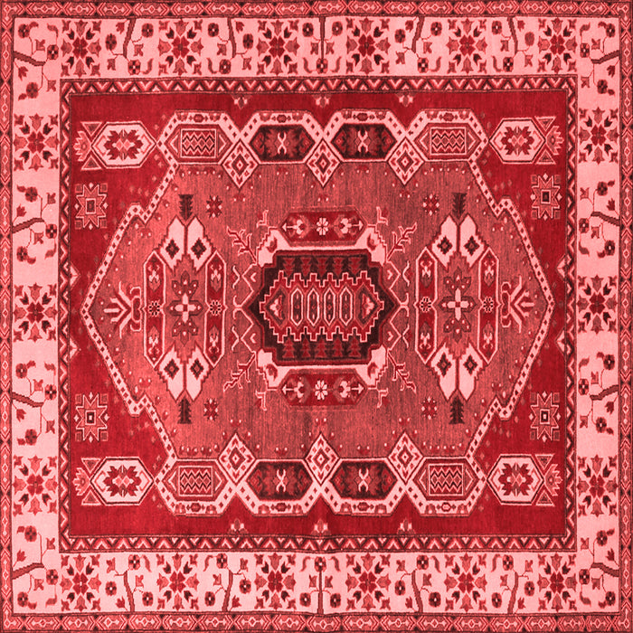 Geometric Red Traditional Rug, tr1987red