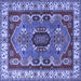 Square Geometric Blue Traditional Rug, tr1987blu